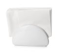 Ceramic napkin holder with paper serviettes Royalty Free Stock Photo