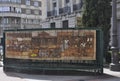 Spain, Valladolid 16th april: Ceramic Panel depicting local lifestyle from Downtown of Valladolid