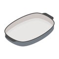 Ceramic pie pan. Round deep pan for baking pie in oven. Isometric icon Royalty Free Stock Photo