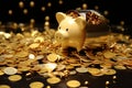 Ceramic piggy bank, decorative piggy bank for achieving financial stability
