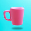 Ceramic Pink Mug, 3d rendering, Coffee Cup