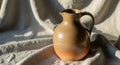 A ceramic pitcher with a smooth, Royalty Free Stock Photo
