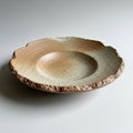 Ceramic plate featuring an earthy gradient from light beige to Royalty Free Stock Photo