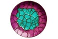 Ceramic Plate With Glossy Crackle Glaze In Rich Jewel Tones