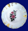 Ceramic plate vhite flowers