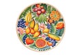 Ceramic Plate With Vibrant Mosaic Of Tropical Fruits And Flowers