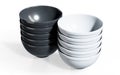 Ceramic plates isoleted on white 3d render