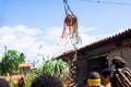 Ceramic pot hanging from a rope to be broken by people participating in the game. Traditional northeastern Brazilian custom