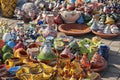Ceramic pots in a Moroccan market, Meknes Royalty Free Stock Photo
