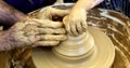 Ceramic potter hands Royalty Free Stock Photo