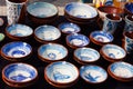 Ceramic pottery for sale at a local market in Esporles, Mallorca, Spain Royalty Free Stock Photo