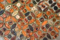 Ceramic shards mosaic floor closeup photo