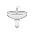 Ceramic sink icon, cartoon style