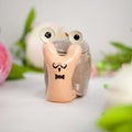 Ceramic snail with big eyes in the garden Royalty Free Stock Photo