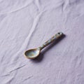 Ceramic spoon with intricate decorative patterns Royalty Free Stock Photo