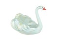 Ceramic swan isolated on the blue background Royalty Free Stock Photo