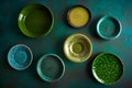 Ceramic tableware dishes plates on grungy Royalty Free Stock Photo