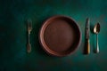 Ceramic tableware pottery plate on grungy Royalty Free Stock Photo