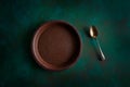 Ceramic tableware pottery plate on grungy Royalty Free Stock Photo