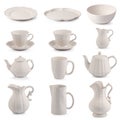 Ceramic Tableware Set Isolated on a white background Royalty Free Stock Photo