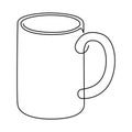 Ceramic tea mug. Continuous line drawing. Vector illustration