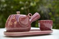 ceramic tea pot set Royalty Free Stock Photo