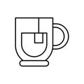 ceramic teacup line style icon