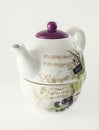 Ceramic teapot with decorative Provance motive sign