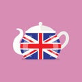 Ceramic teapot with flag of Great Britain Royalty Free Stock Photo