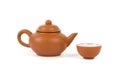 Ceramic teapot and teabowl Royalty Free Stock Photo