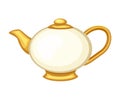 Ceramic teapot vector illustration inflat style. Vector illustration isolated on white background.