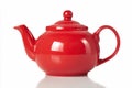 Ceramic teapot on white background for tea preparation and serving Generative AI Royalty Free Stock Photo