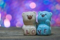 Ceramic teddy bear love decor