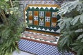 Ceramic tile bench with plants, Casa Don Bosco, Ronda, MÃÂ¡laga, Andalusia Royalty Free Stock Photo