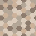 Ceramic tile hexagonal wall or floor decoration, beige mosaic brick seamless pattern for background. Royalty Free Stock Photo