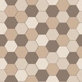 Ceramic tile hexagonal wall or floor decoration, beige mosaic brick seamless pattern for background. Royalty Free Stock Photo