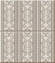 Ceramic tile pattern aboriginal curve spiral cross triangle frame line Royalty Free Stock Photo
