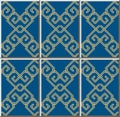 Ceramic tile pattern check square cross frame chain line