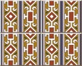 Ceramic tile pattern check square curve cross frame line crest Royalty Free Stock Photo