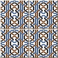 Ceramic tile pattern colorful polygon geometry cross frame chain