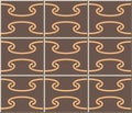 Ceramic tile pattern curve cross spiral frame chain