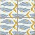 Ceramic tile pattern cartoon fish