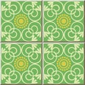 Ceramic tile pattern round curve spiral cross round vine flower Royalty Free Stock Photo