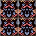 Ceramic tile pattern Sawtooth Edge Aboriginal Cross Colorful Frame Royalty Free Stock Photo
