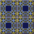 Ceramic tile pattern spiral curve square cross frame chain flower crest line