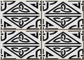 Ceramic tile pattern triangle aboriginal check cross frame rope Royalty Free Stock Photo