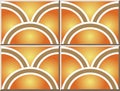 Ceramic tile pattern vintage orange yellow gradient scale curve
