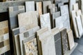 Ceramic Tile Samples on Display in Building Store Royalty Free Stock Photo