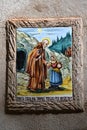 Ceramic tile of Santa Catalina, patron of Valldemossa Royalty Free Stock Photo