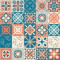 Ceramic tile, trendy patchwork ceramic tile design vector Illustration Royalty Free Stock Photo